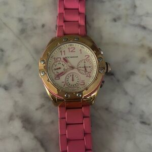 Rocawear Pink and Gold Chronograph Watch